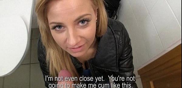  Amateur Cherie fucked in public toilet for a chunk of cash